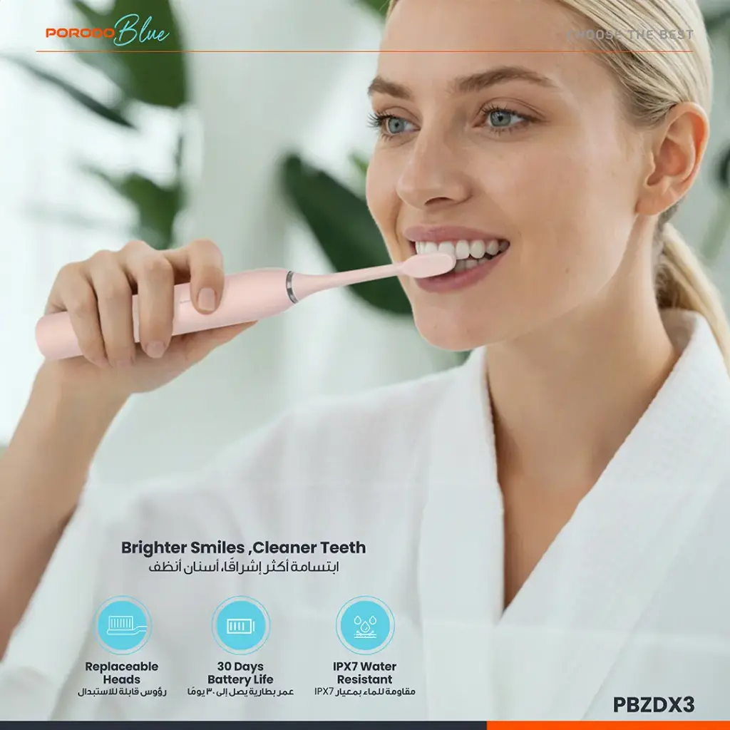 Porodo Blue Electric Toothbrush with Memory Function